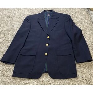 Vintage Tommy Hilfiger 38R Blue Blazer Gold Buttons Castor Knott Co